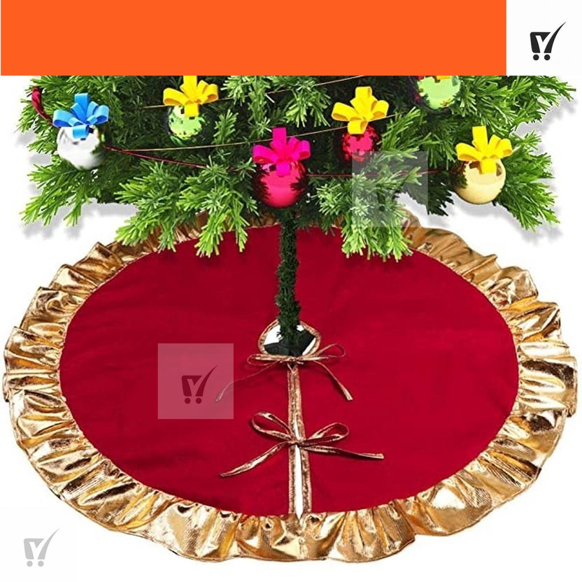 CENTER`Christmas Tree Skirts Phnom Penh Red Christmas Tree Base