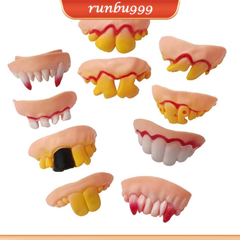 1/2/3/5 10 Pcs Halloween Fake Teeth Ugly False Rotten Cosplay Prop ...