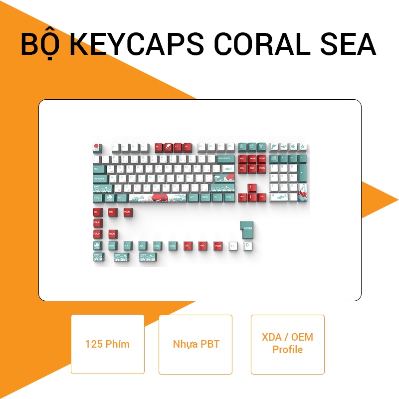 Coral Sea keycaps set 125 keys | Oem Profile | Xda Profile | Pbt ...