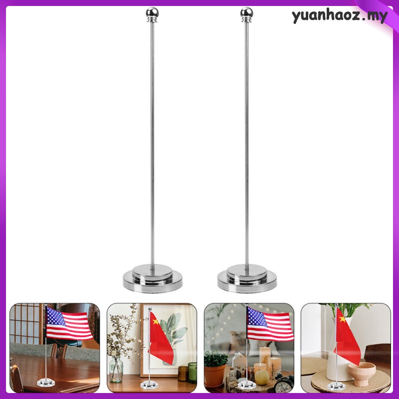Desktop Flagpole Metal Small Table Stands Conference Room Office Seat Base 2 Pcs yuanhaoz