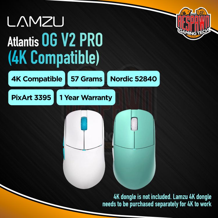 Lamzu Atlantis OG V2 Pro (4K Compatible) Wireless Superlight Gaming Mouse