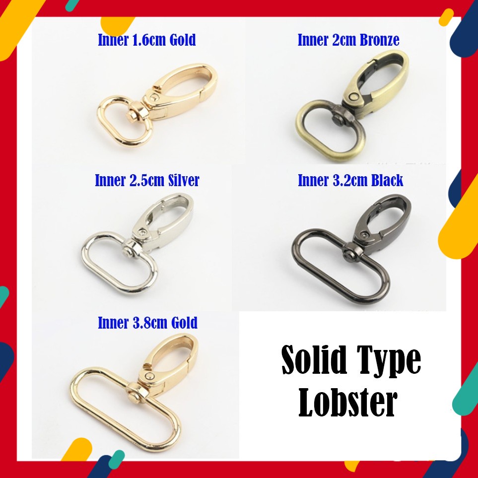 Lobster Swivel Hook *Solid Type* Cangkuk Tali Beg Swivel Clasp Buckle ...