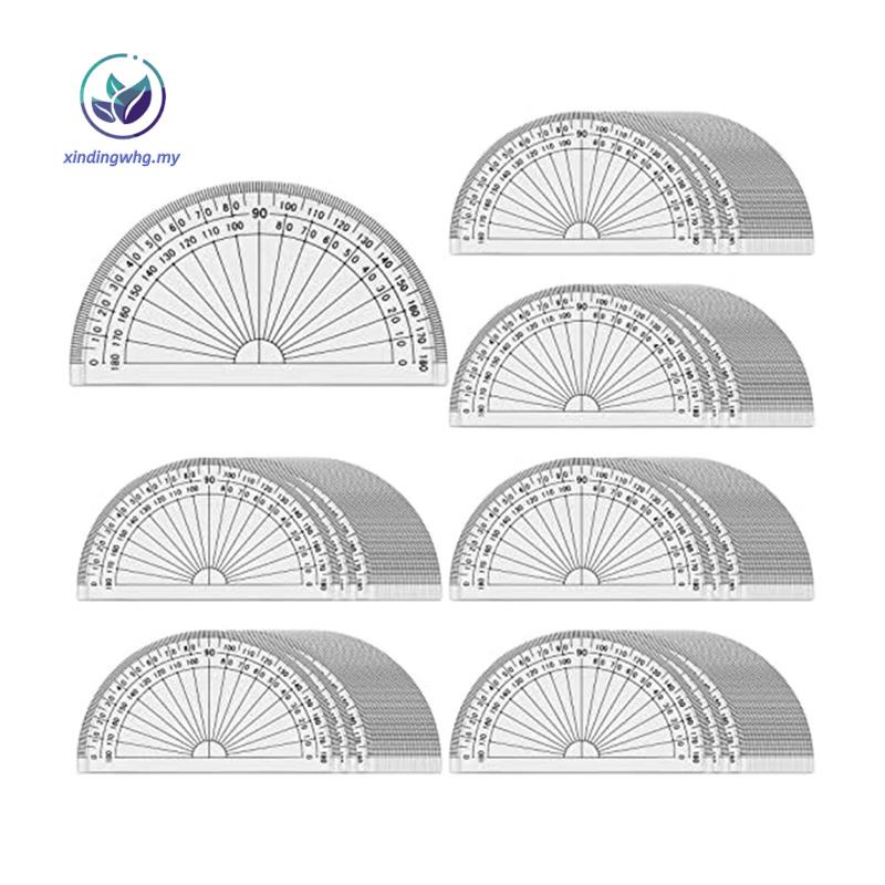 100 Piece Plastic Protractor 180 Degrees Protractors Bulk for Classroom ...