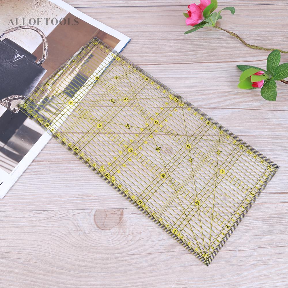 DIY Fabric Cutting Ruler Square Cutting Ruler with Grid Lines for