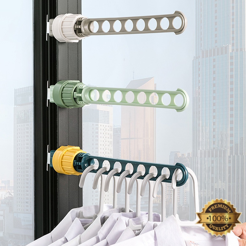 HOMEST【9112】Foldable Mobility Stainless Steel Clothes Hanger / Clothing  Drying Rack / Rak Penyidai Baju不锈钢晒衣架