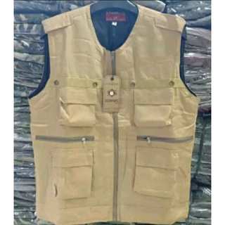 Fisherman Vest & Hat Topi - Casual Fishing Vest / Rompi pancing