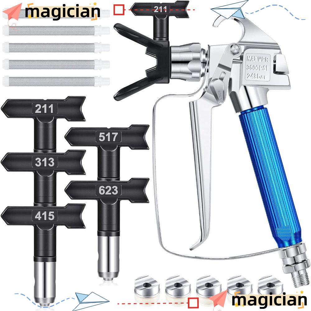 MAGIC 12 Pieces with Nozzle Guard, Metal Stainless Steel Airless Paint Sprayer , Spraying 5