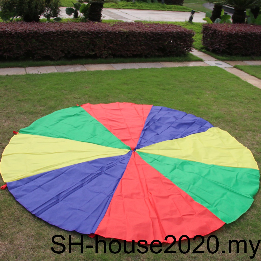 Durable 8ft Rainbow Parachute Game for Children for Parties and Group