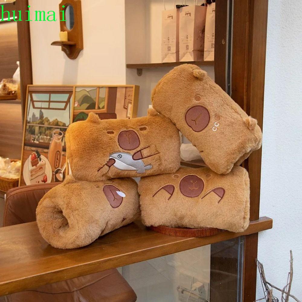 HUIMAI Warm Capybara Pillow, Soft Sacabambaspis Plush Stuffed Capybara ...