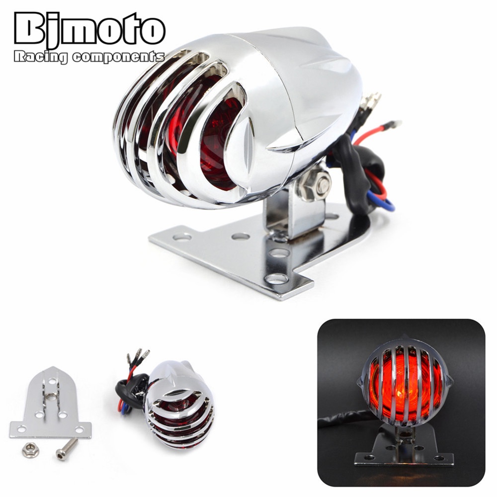 3/4" Side Mount License Plate Bracket With Brake Light – Fits Harley, Chopper, Bobber, FX
