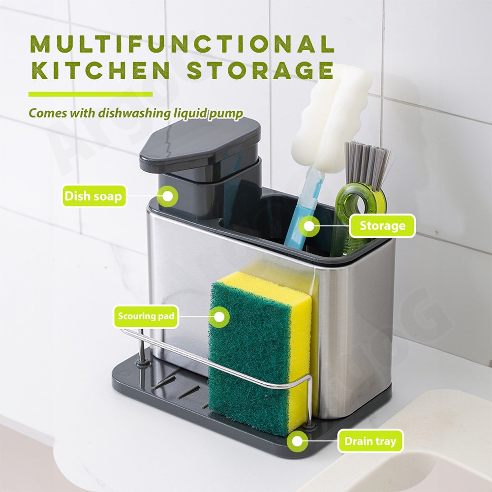 Multifunctional Kitchen Soap Dispenser Storage Rack Dishwashing Liquid ...