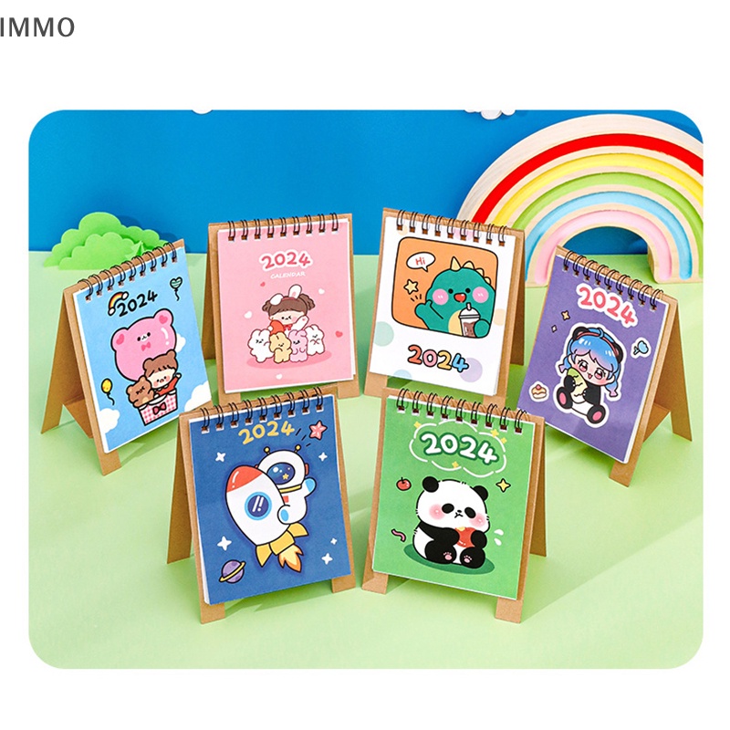 im 2024 Cute Cartoon Desk Calendars Monthly Organizer Standing Flip Table Calendar For Planning