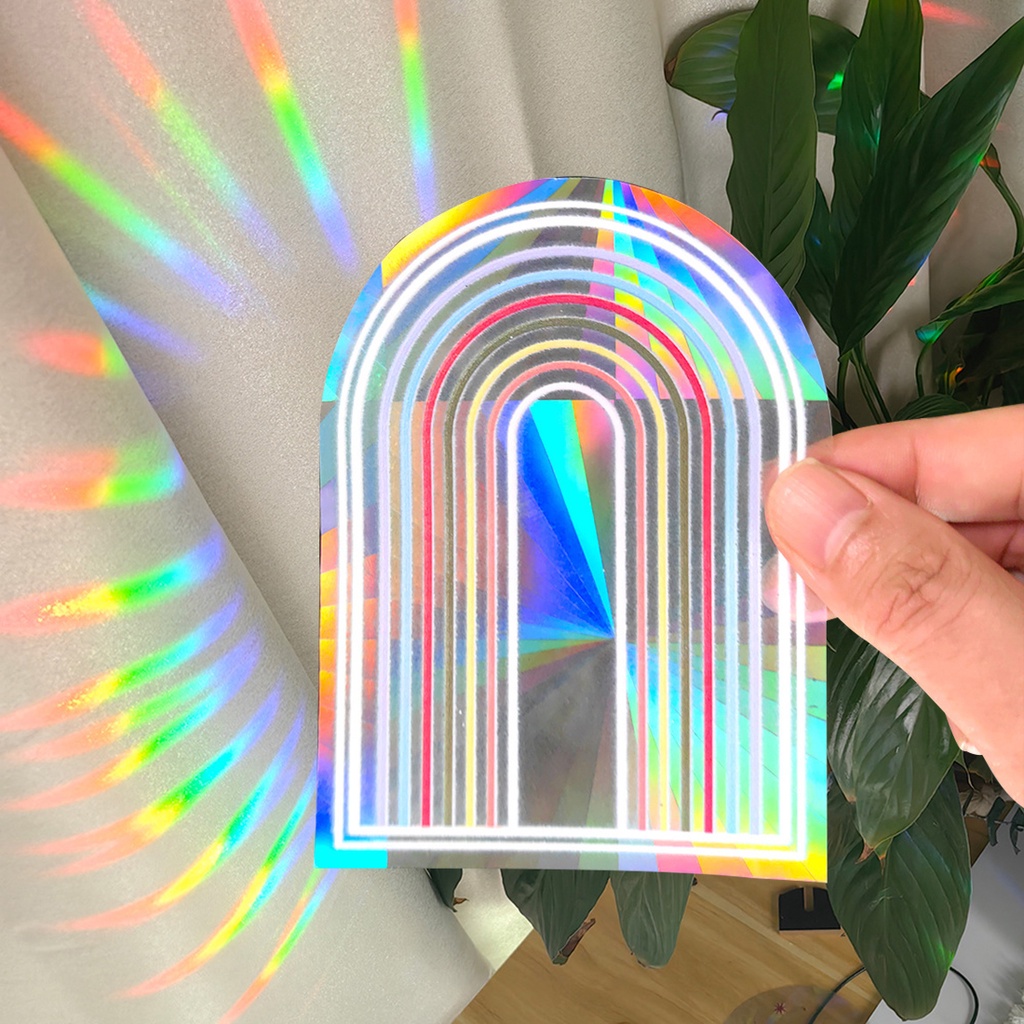 Sun Catcher PVC Self Adhesive Glass Window Stickers Cat Moth Energy