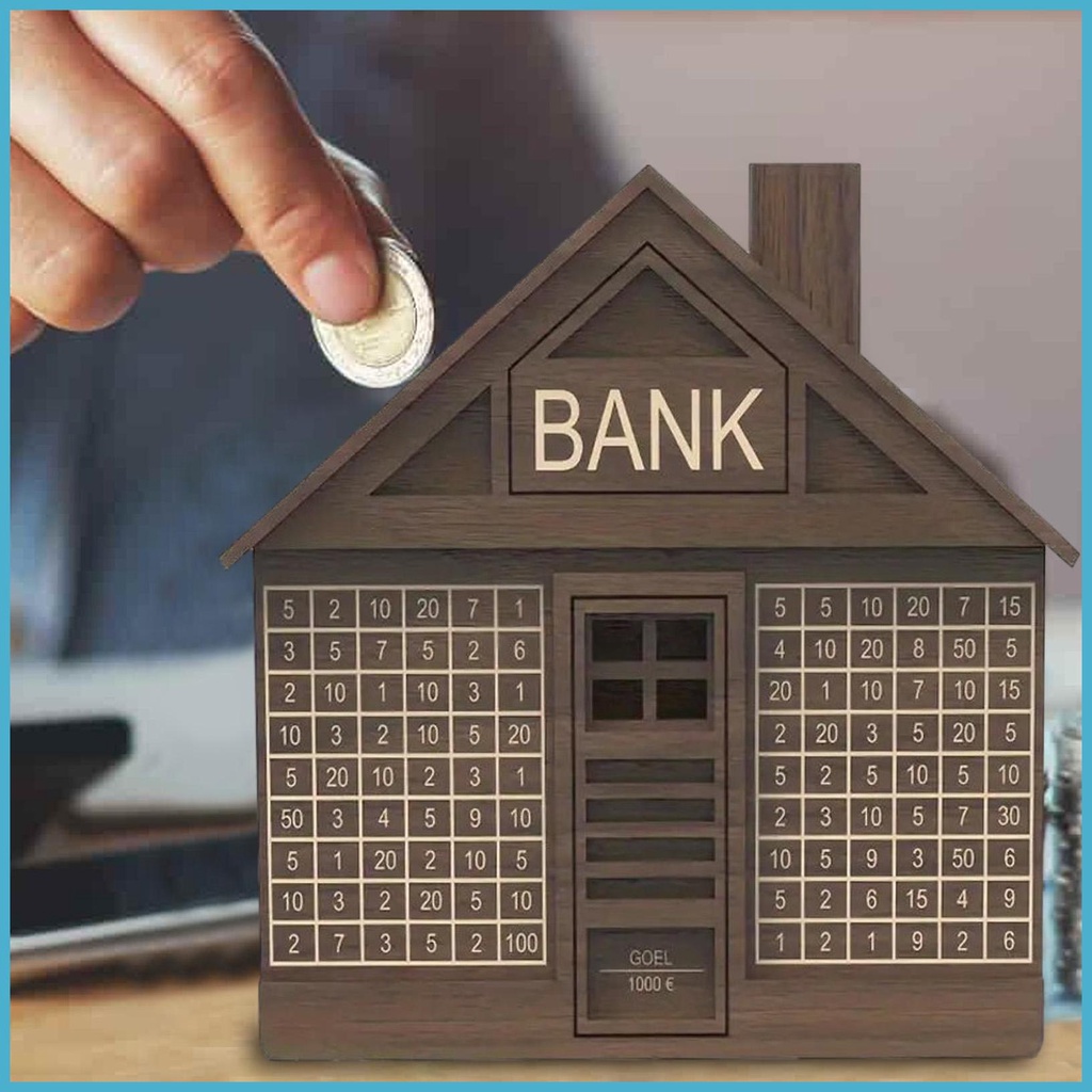 Wooden Money Box With Counter Adult Money Saving Box 1000 Or 2000 Euros