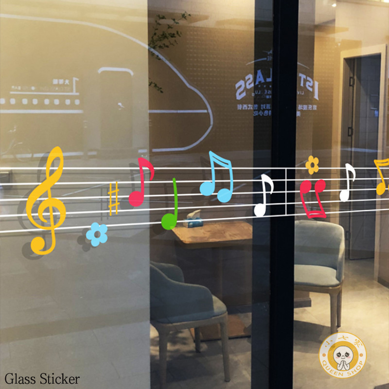Music Training Classroom Glass Door Electrostatic Stickers Waistline ...