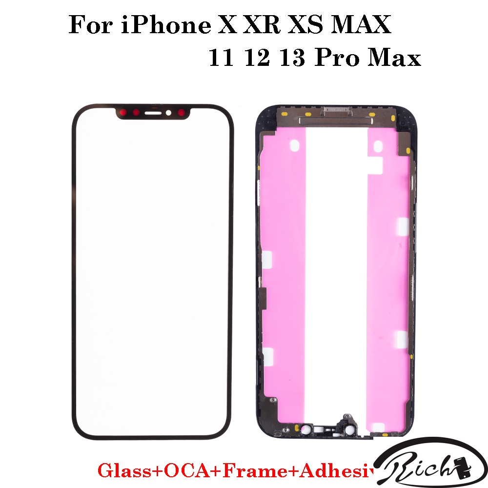 1set Front Screen Glass Lens + OCA + Frame LCD Screen Bezel + Adhesive ...