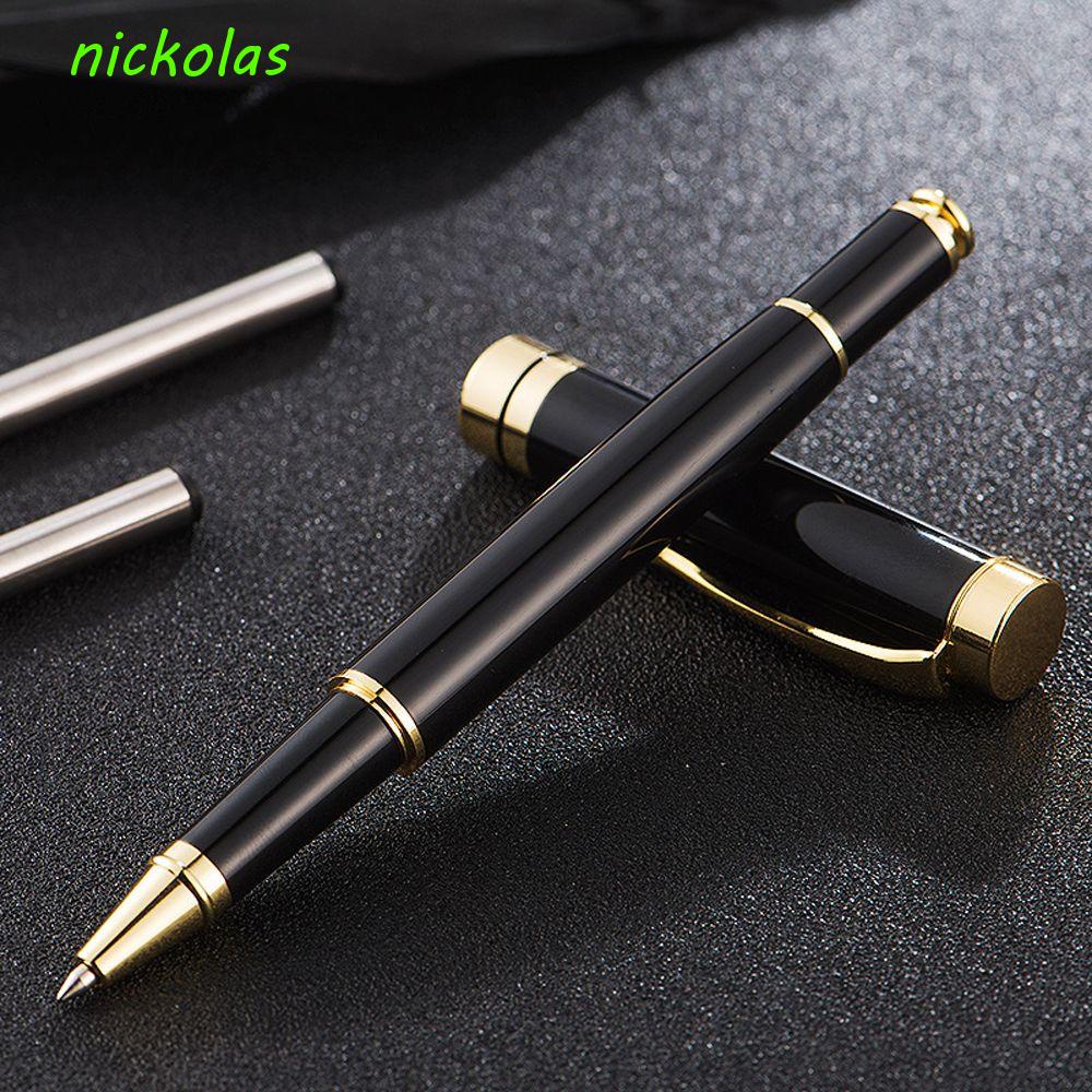 NICKOLAS Roller Ballpoint Pen Deluxe High Quality Golden Clip Writing