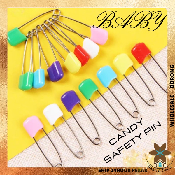 Child Cloth Nappy Diaper Pins Safety Locking Holder Colorful Safety