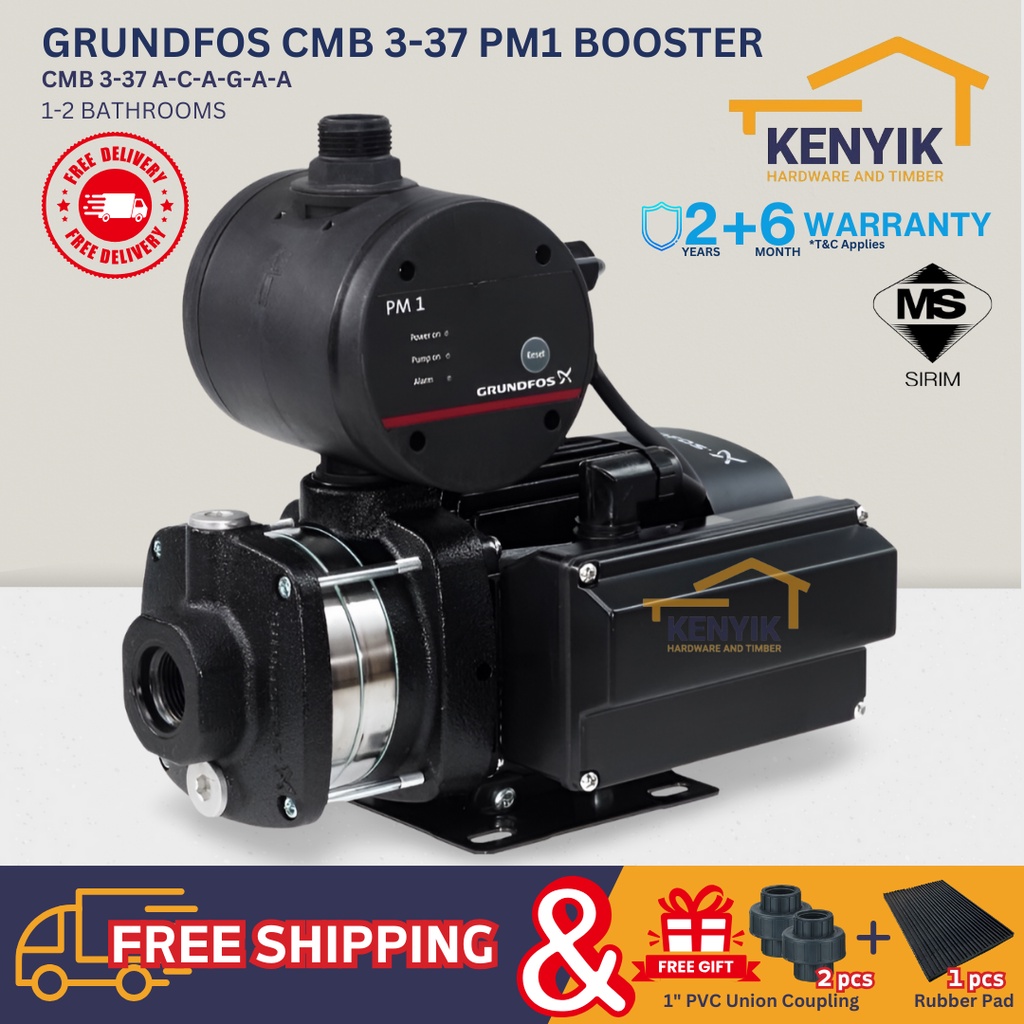 GRUNDFOS CMB3-37 PM1 Home/Domestic Water Pressure Booster Pump | Shopee ...