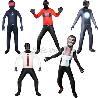 Halloween Skibidi Toilet Game Cos Costume Toilet Man Sound Man Fancy  Jumpsuit