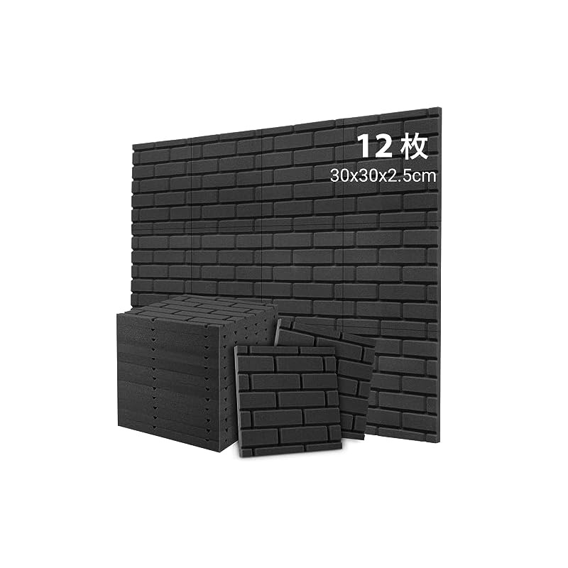 Topnaca sound absorbing material, soundproofing material, brick type, 12 sheets, 30*30*2.5cm