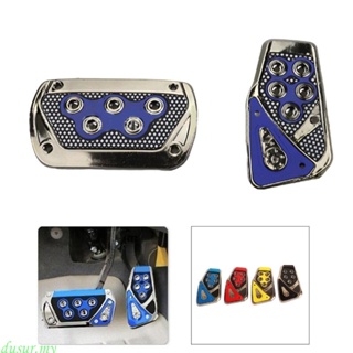 2pcs Universal Car Pedals Cover Aluminum Automatic Brake Gas Accelerator  Non-slip Foot Pedal Pad Kit Red Blue Silver Accessories