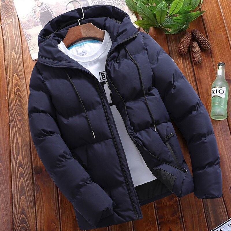 New Winter Cotton padded Jacket for Men Thickened for Young Men Cotton padded Jacket for Men Hooded Cotton padded Jacket Shopee Malaysia