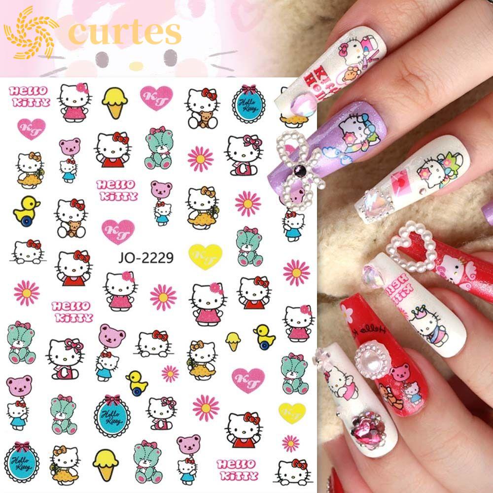 CURTES Cartoon Nail Stickers Self Adhesive Cute Manicure Accessories ...