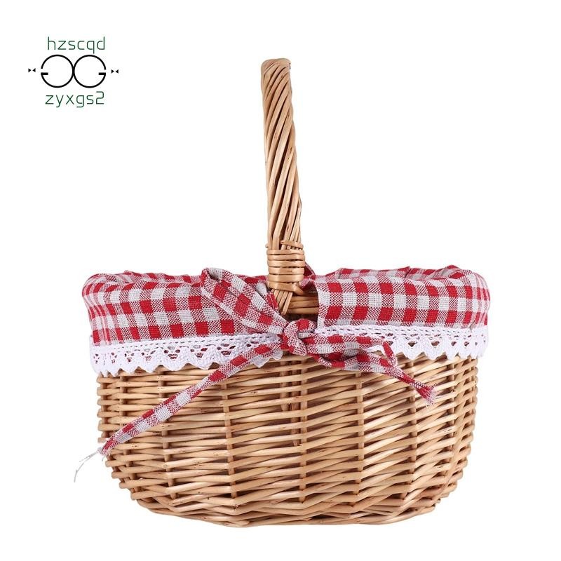Wicker Basket Gift Baskets Empty Oval Willow Woven Picnic Basket with ...