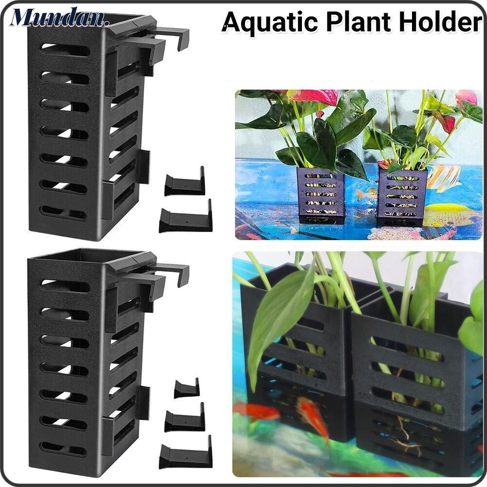 MUNDAN Aquarium Plant Holder, Planted Tank Glass Pot Fish Tank Plant ...