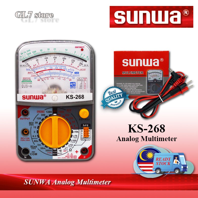 SUNWA ANALOG MULTIMETER KS-268 / MULTITESTER KS268 SUNWA METER WITH ...