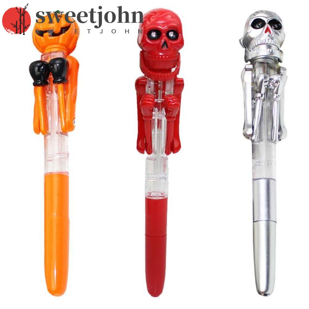 SWEETJOHN Halloween Ballpoint Pen, With Light Play Game Pumpkin Boxing