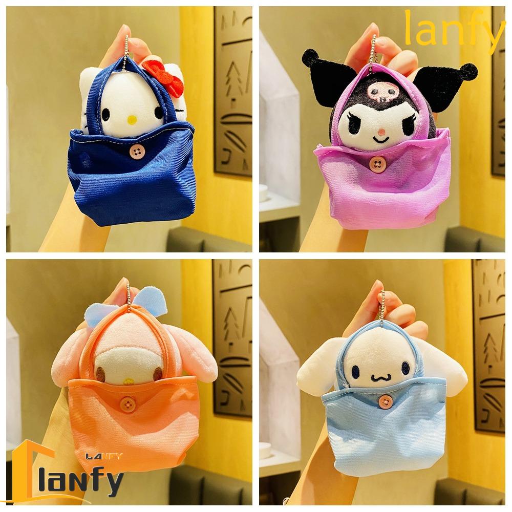 LANFY Kuromi Mini Backpack Plush Keychain, Kitty Cinnamoroll Cartoon