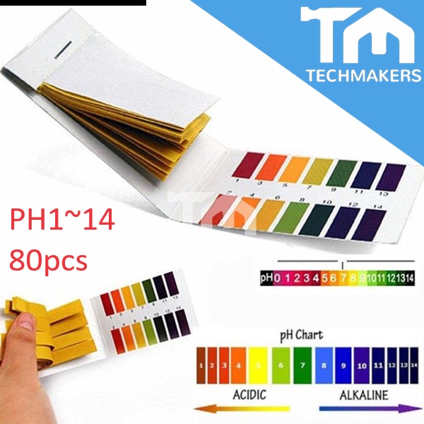 pH 1~14 Paper Litmus (80pcs Pack) Paper Tester Acid Alkaline Sains Kertas Litmus Kertas pH Asid Alkali STEM Science