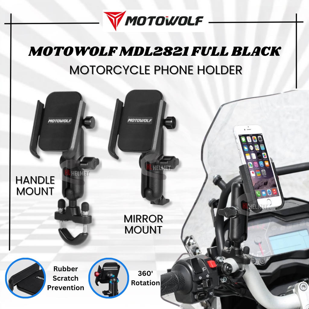 MOTORWOLF PHONE HOLDER MOTORCYCLE BICYCLE GPS HANDPHONE STAND MDL2821
