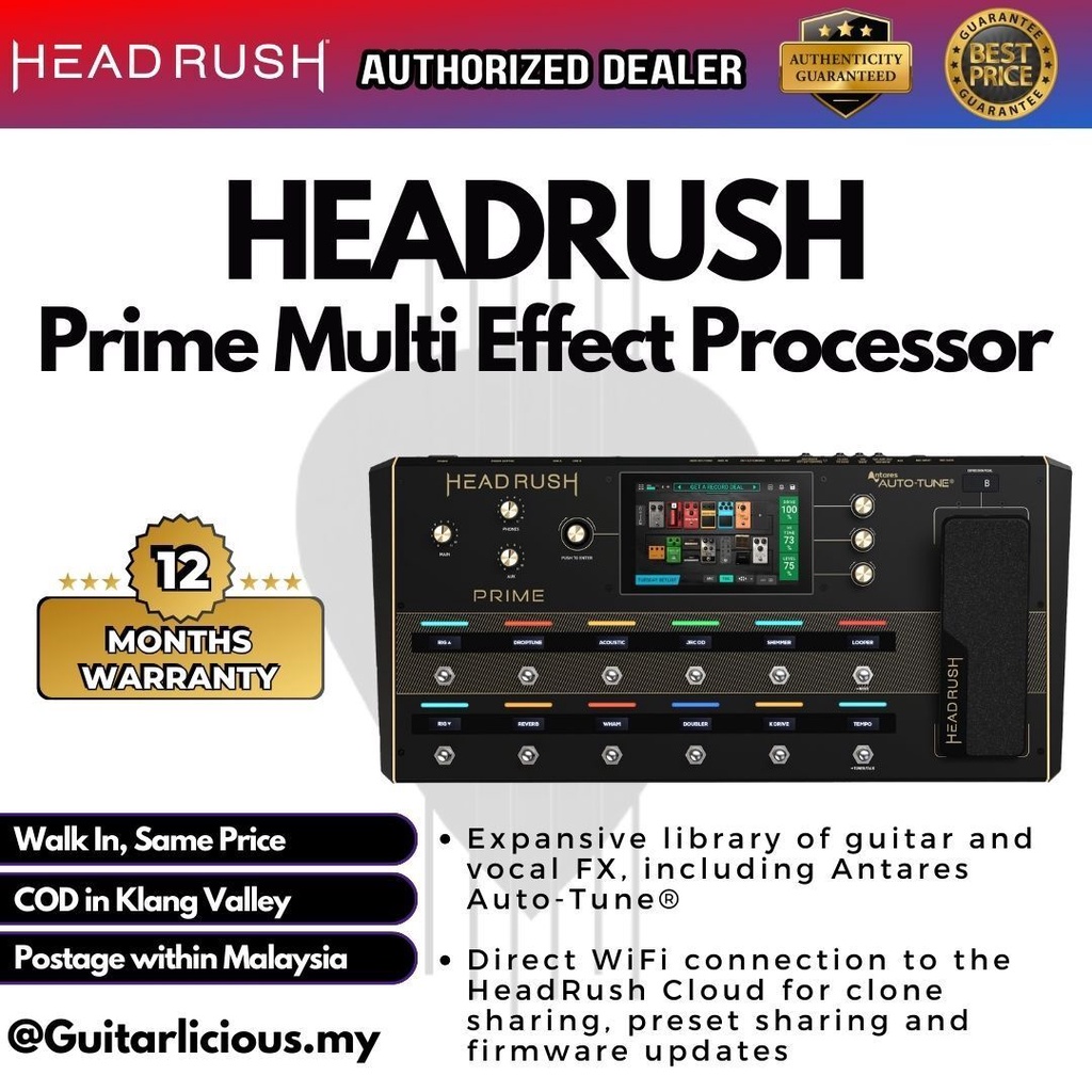 HeadRush Prime Multi Effect Processor Guitar Pedal With Amp Modeler And