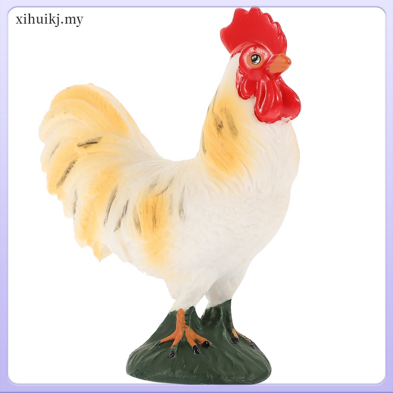 xihuikj Chicken Figurine House Model Yard Sculpture Realistic Lifelike ...