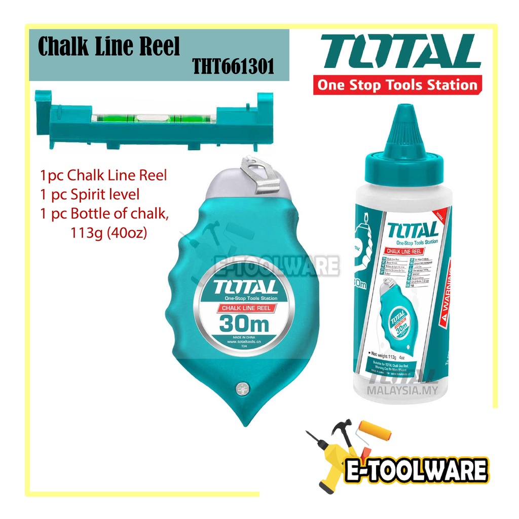 Total THT661301 Chalk Line Reel 粉笔线卷轴 30m | Shopee Malaysia