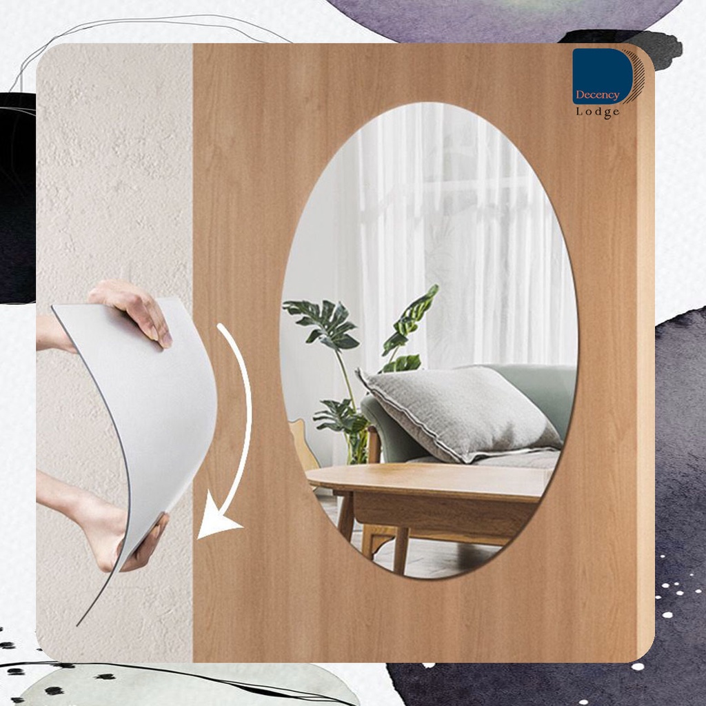 ROUND SHAPED WALL MIRROR NONGLASS MIRROR SELF ADHESIVE TAPE WALL