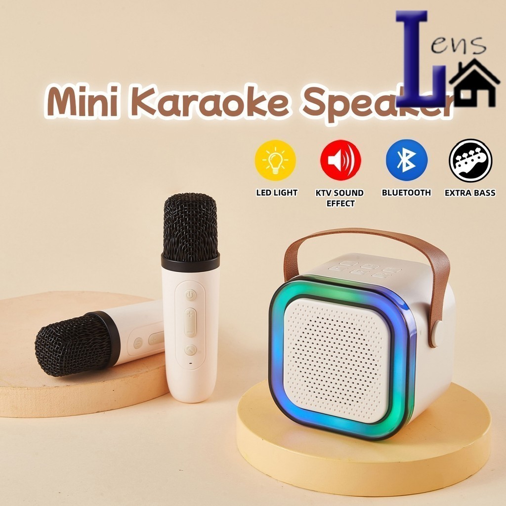 Wireless Mini Karaoke Speaker K12 Portable Home KTV With Microphone RGB ...