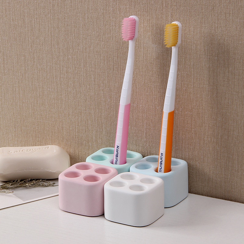 4 Holes Toothbrush Stand Shelf Base Frame Storage Rack Box Storage ...