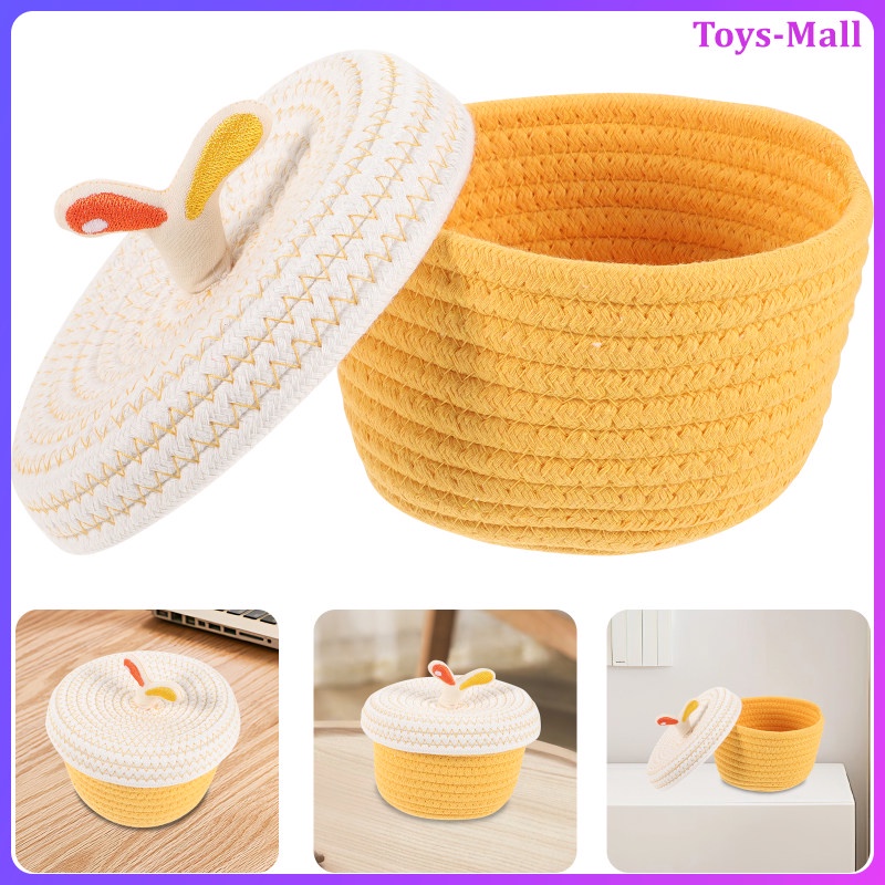 Decor Coffee Table Rope Basket Lid Small Decorative Storage Baskets