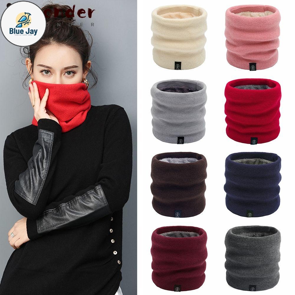 BJ Knitted Scarf Shawl Wrap Unisex Windproof Fleece Lined Collar Scarf