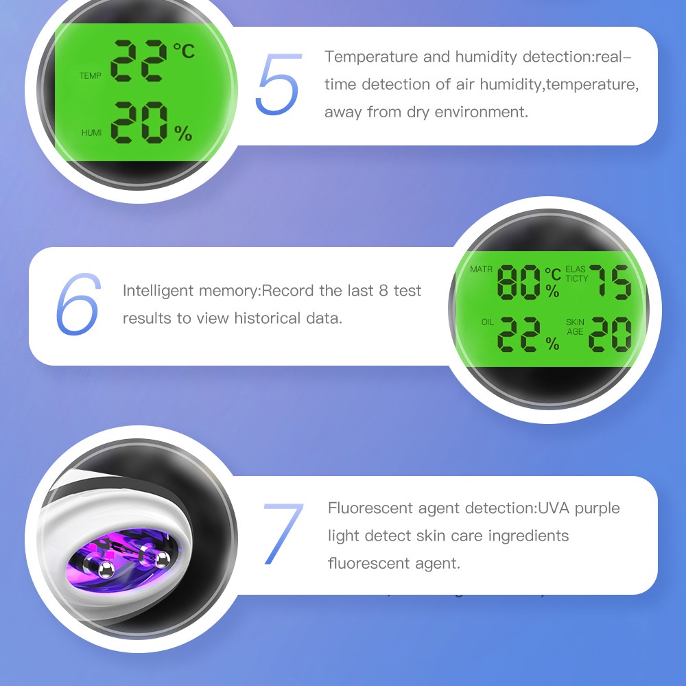 Precise Detector LCD Digital Skin Oil Moisture Tester for Face Skin ...