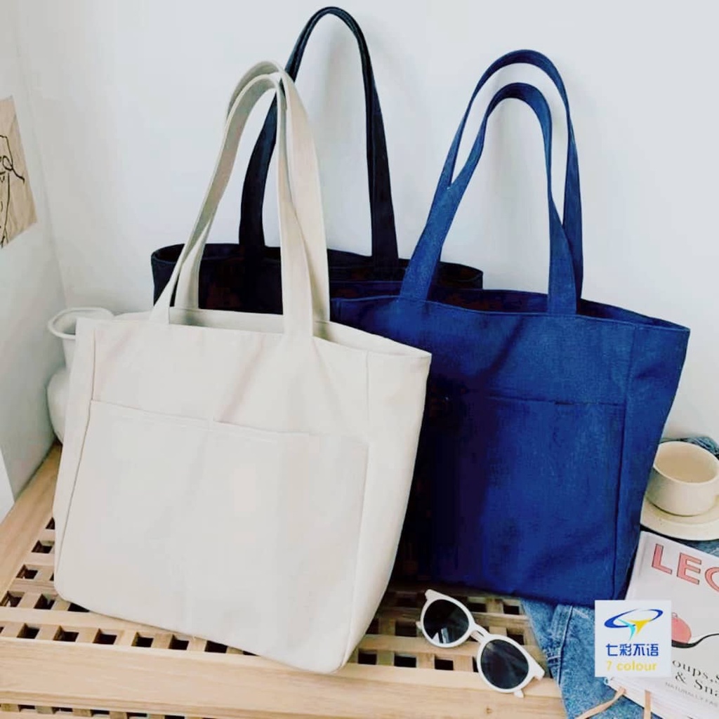 Korean Shoulder Bag Canvas Bag Tote Bag Shopping Large Capacity Student
