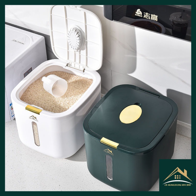 [🇲🇾READY STOCK] Luxury 5/10KG Rice Storage Box Grains Bucket Moisture ...