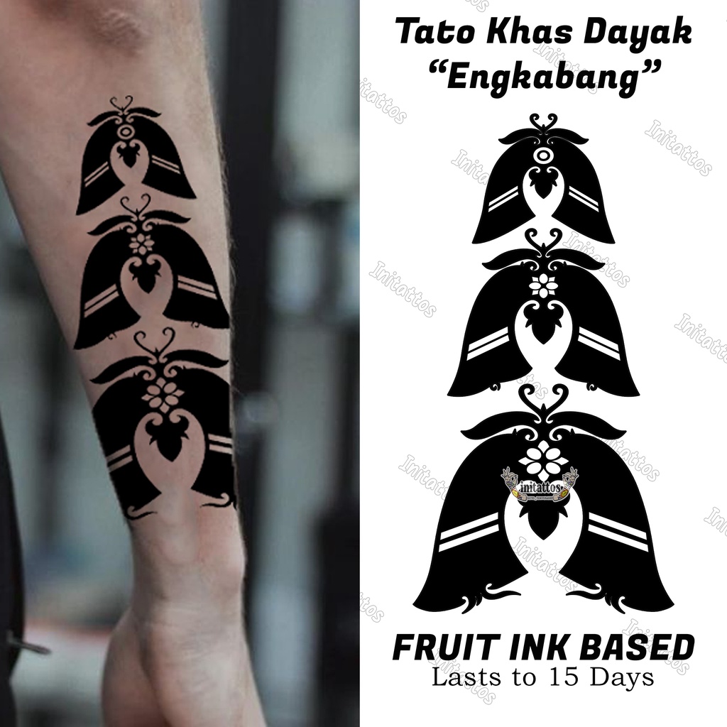 Hitam Fruit Ink Engkabang Dayak Tattoo Semi Permanent Black Temporary