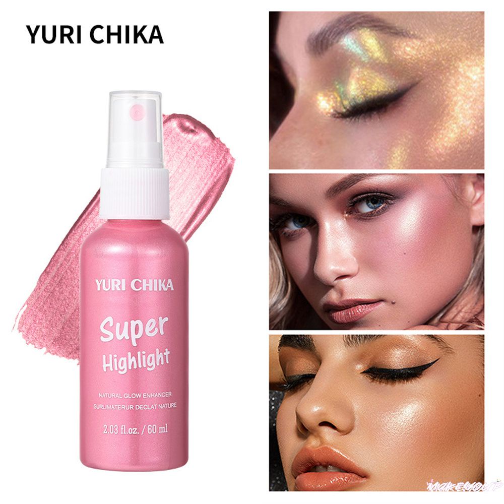 5colors Yuri Chika Body High Light Spray Diamond High Gloss Shiny Glitter Spray Facial