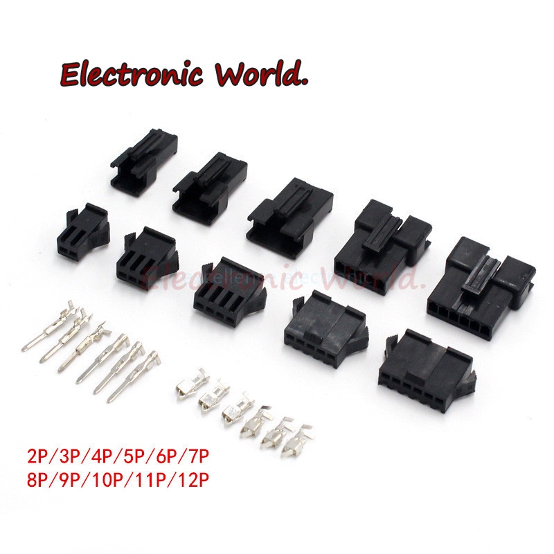 20sets JST 2.54mm SM 2/3/4/5/6 Pins Multipole Connector Plug With ...