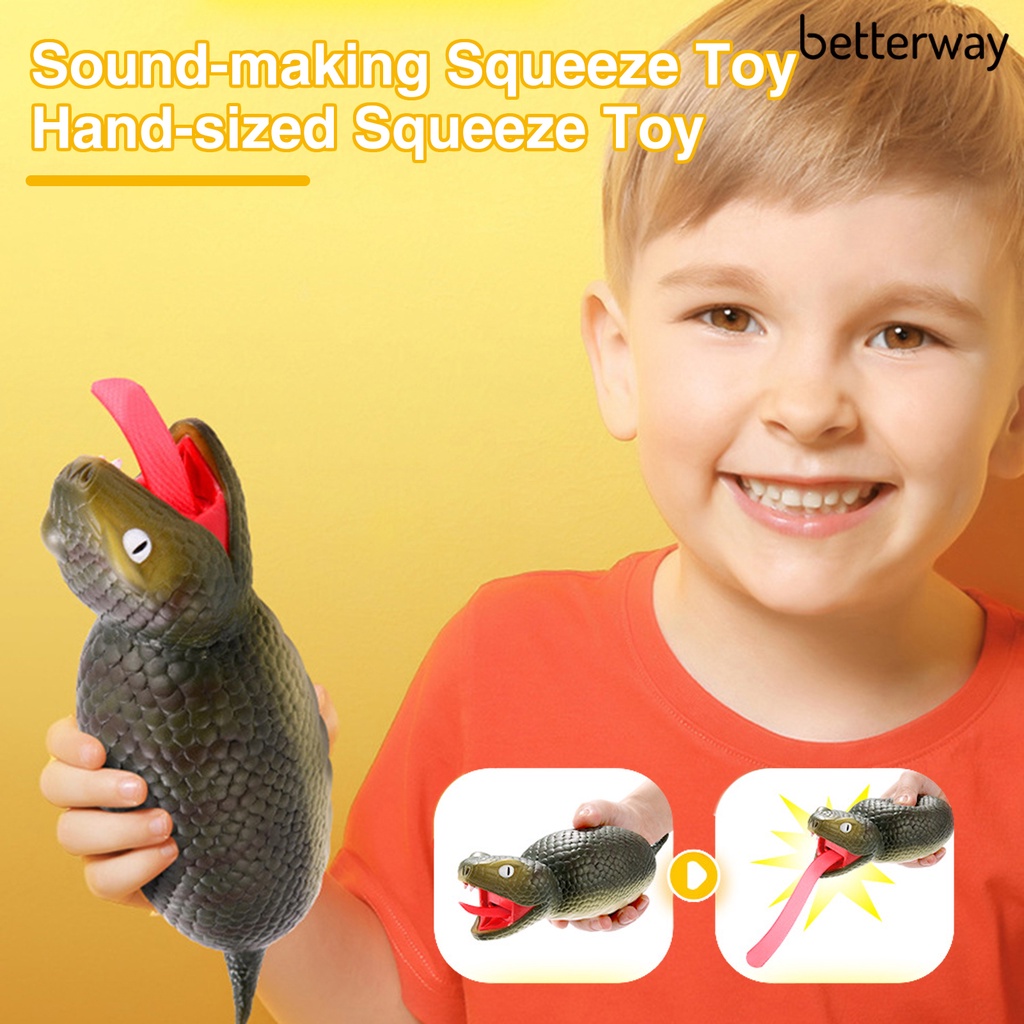 Betterway Funny Tongue Out Snake Squeeze Toy Creative Soft Plastic
